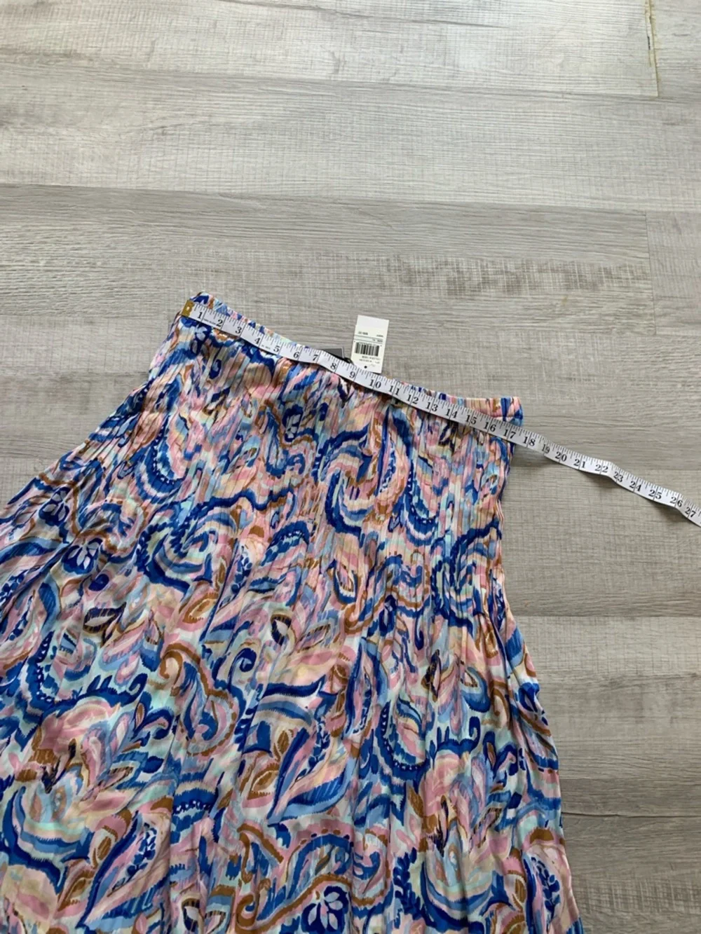 NWT Ninety Clothing Company Blue and Pink Paisley Skirt, Size XL. - Picture 7 of 9